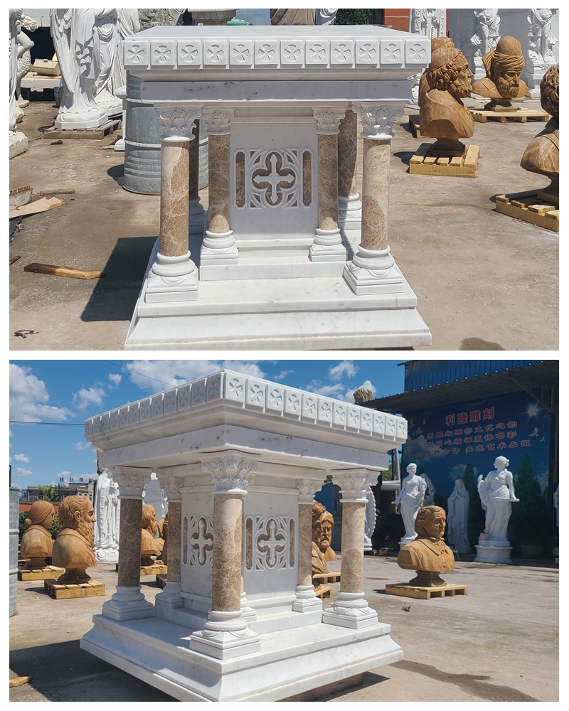 Catholic White Marble Altar Table for Church Factory Supply