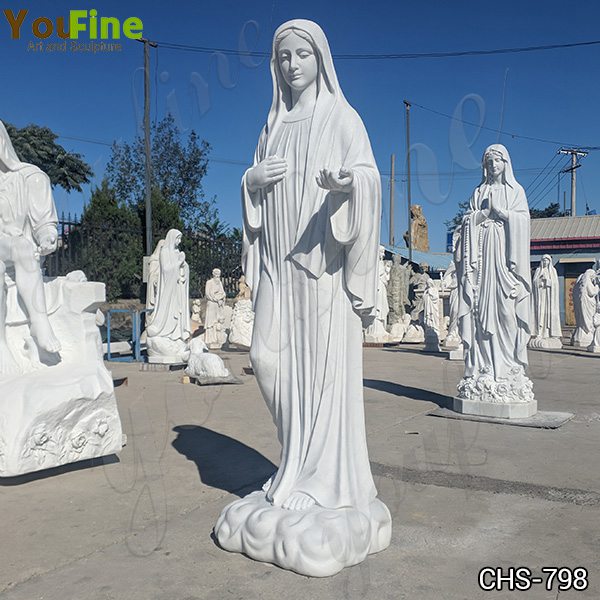 Hand Carved Catholic Marble Life Size Mary Statue Factory Supply