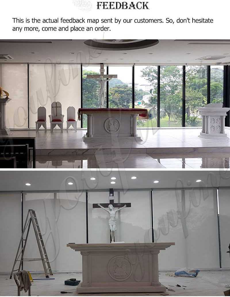 White Marble Altar Table for Church Feedback