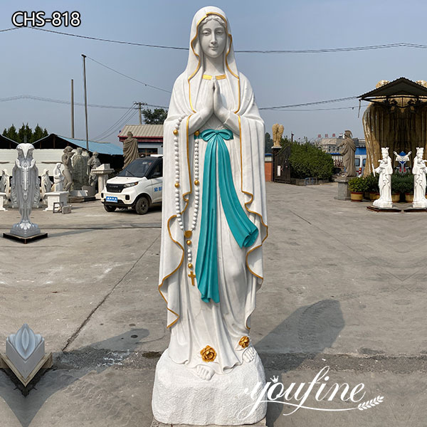 Painted Catholic Church Marble Our Lady of Lourdes Statue for Sale CHS-818