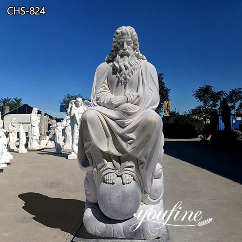 Hand Carved Jesus with Earth Marble Statue for Sale CHS-824