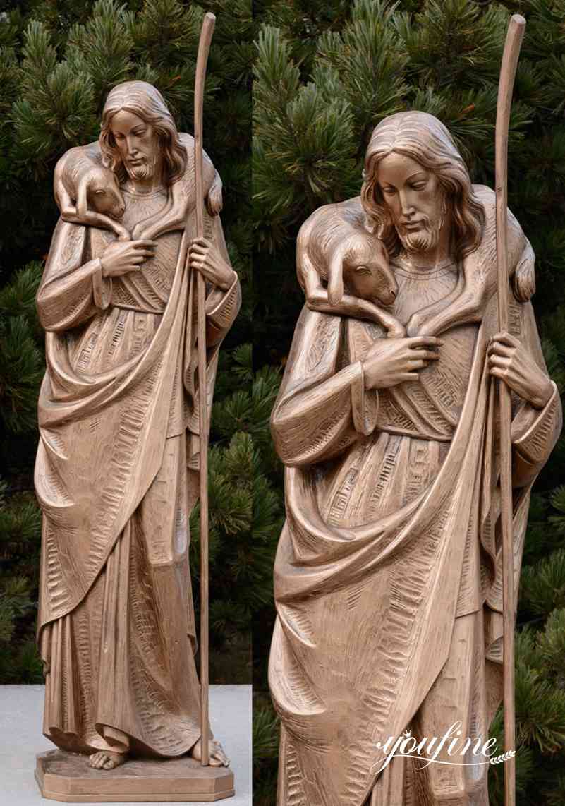 Bronze Jesus Good Shepherd Staute for Sale