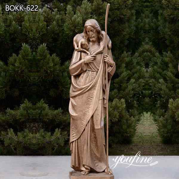Life Size Bronze Jesus Good Shepherd Staute for Sale BOKK-622