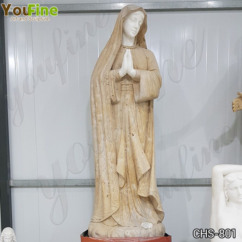 Natural Marble Virgin Mary Statue Outdoor Decor Manufacturer CHS-801