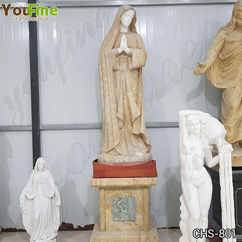 Natural Marble Virgin Mary Statue Outdoor Decor Manufacturer CHS-801 (2)