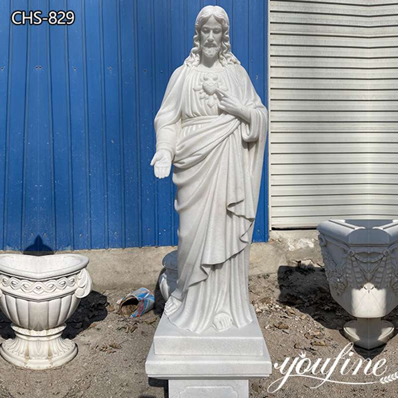 Hand Carved White Jesus Statue Natural Marble Church Decor Factory Supply CHS-829 (2)