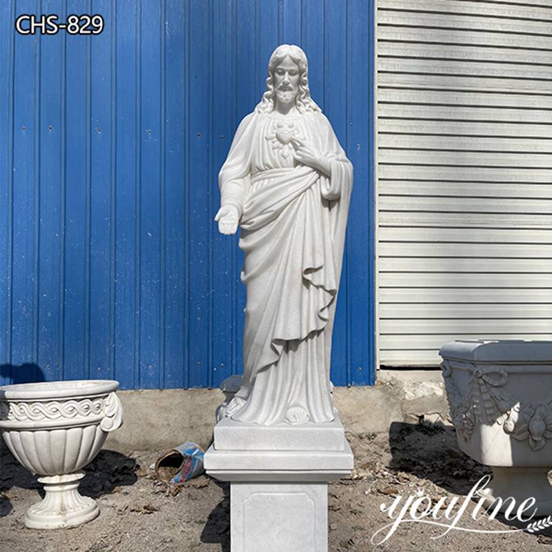 Hand Carved White Jesus Statue Natural Marble Church Decor Factory Supply CHS-829 (3)