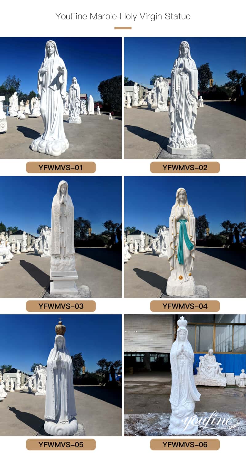 white marble Virgin mary statue (2)
