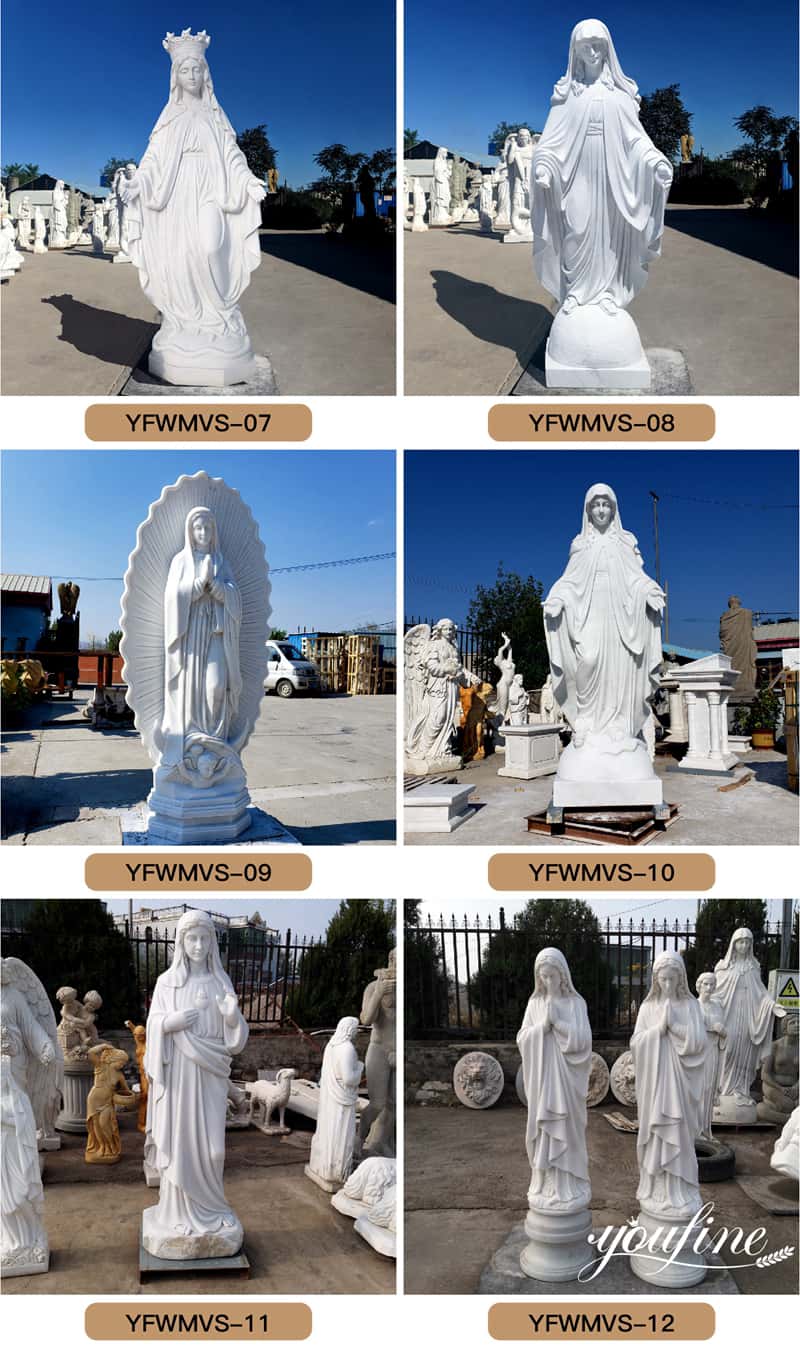white marble Virgin mary statue (2)