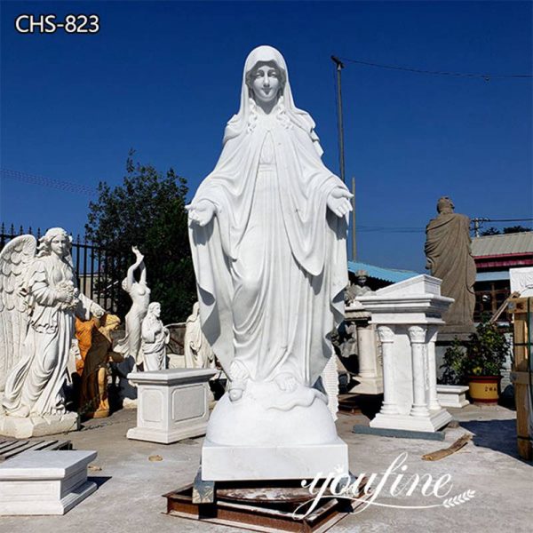 Hand Carved Marble Mary Statue High Quality Decor for Sale CHS-823