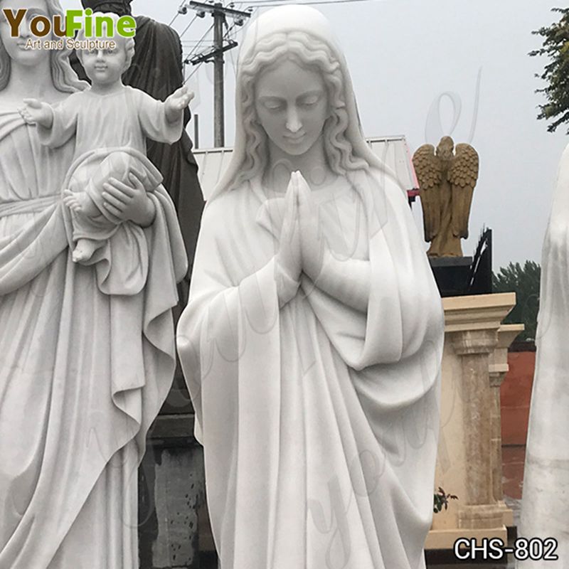 White Marble Virgin Mary Marble Statue Outdoor Decor for Sale CHS-802 (1)