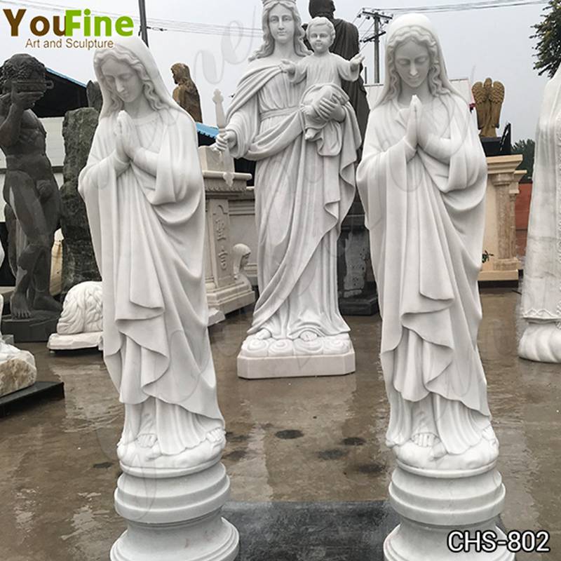White Marble Virgin Mary Marble Statue Outdoor Decor for Sale CHS-802