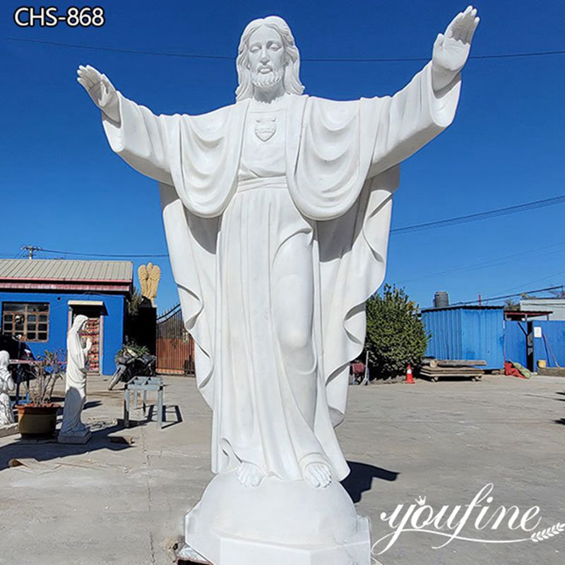 Hand Carved White Marble Jesus Statue Factory Supply CHS-868