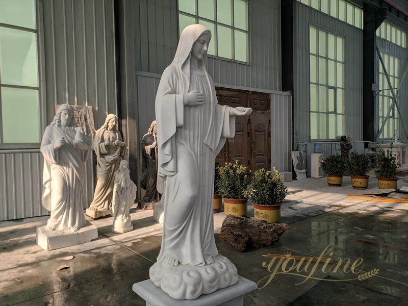 Marble Religious Catholic Our Lady Queen of Peace Statue for Sale 
