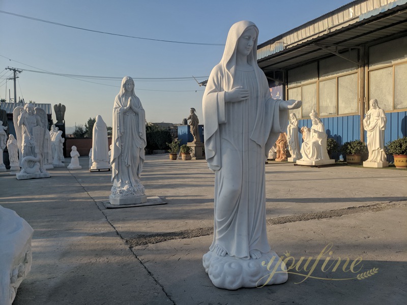 Marble Religious Catholic Our Lady Queen of Peace Statue for Sale 