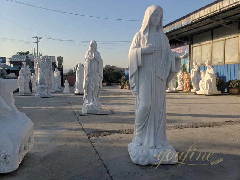 Marble Religious Catholic Our Lady Queen of Peace Statue for Sale 