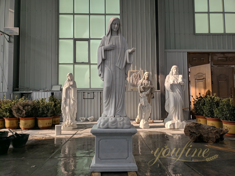 Marble Religious Catholic Our Lady Queen of Peace Statue for Sale 