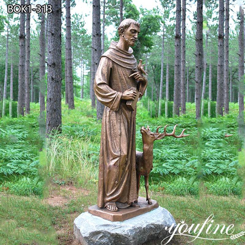 Catholic St Francis Bronze Statue for Church BOK1-313