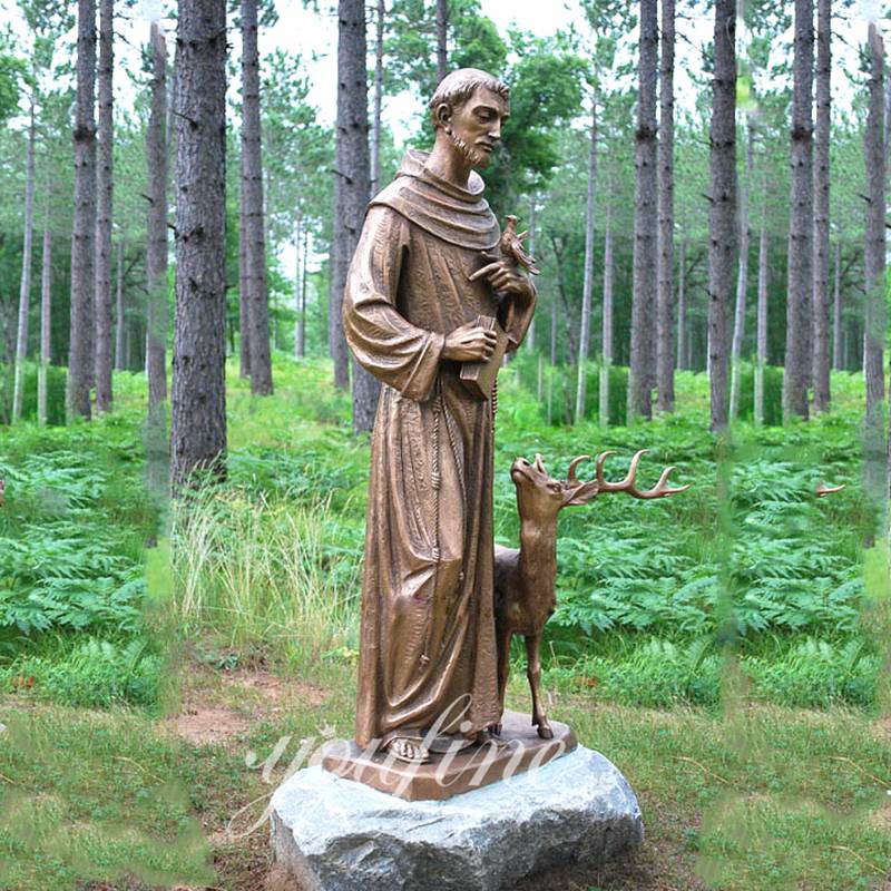 Catholic St Francis Bronze Statue for Church BOK1-313