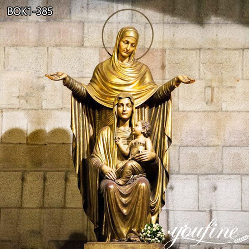 Stunning St. Anne and Mary Statue Bronze Sculpture
