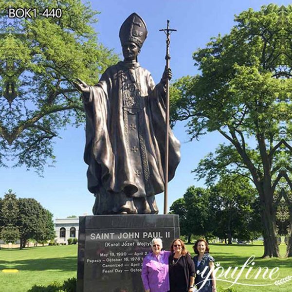 Majestic Bronze Statue of Saint Pope John Paul II