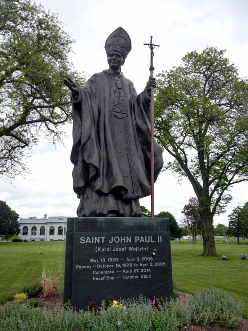 Majestic Bronze Statue of Saint Pope John Paul II