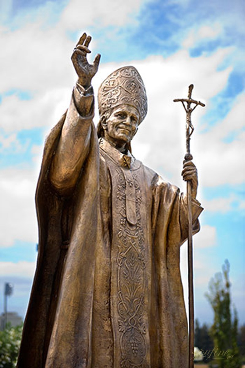 Majestic Bronze Statue of Saint Pope John Paul II