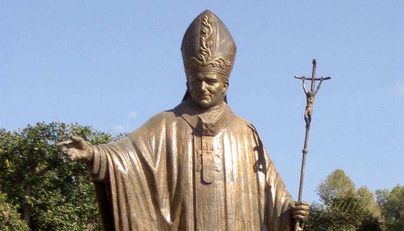 Majestic Bronze Statue of Saint Pope John Paul II