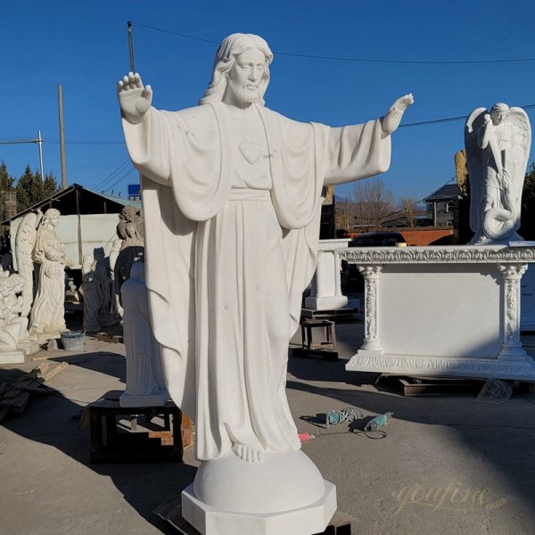 hand carved marble Jesus statue