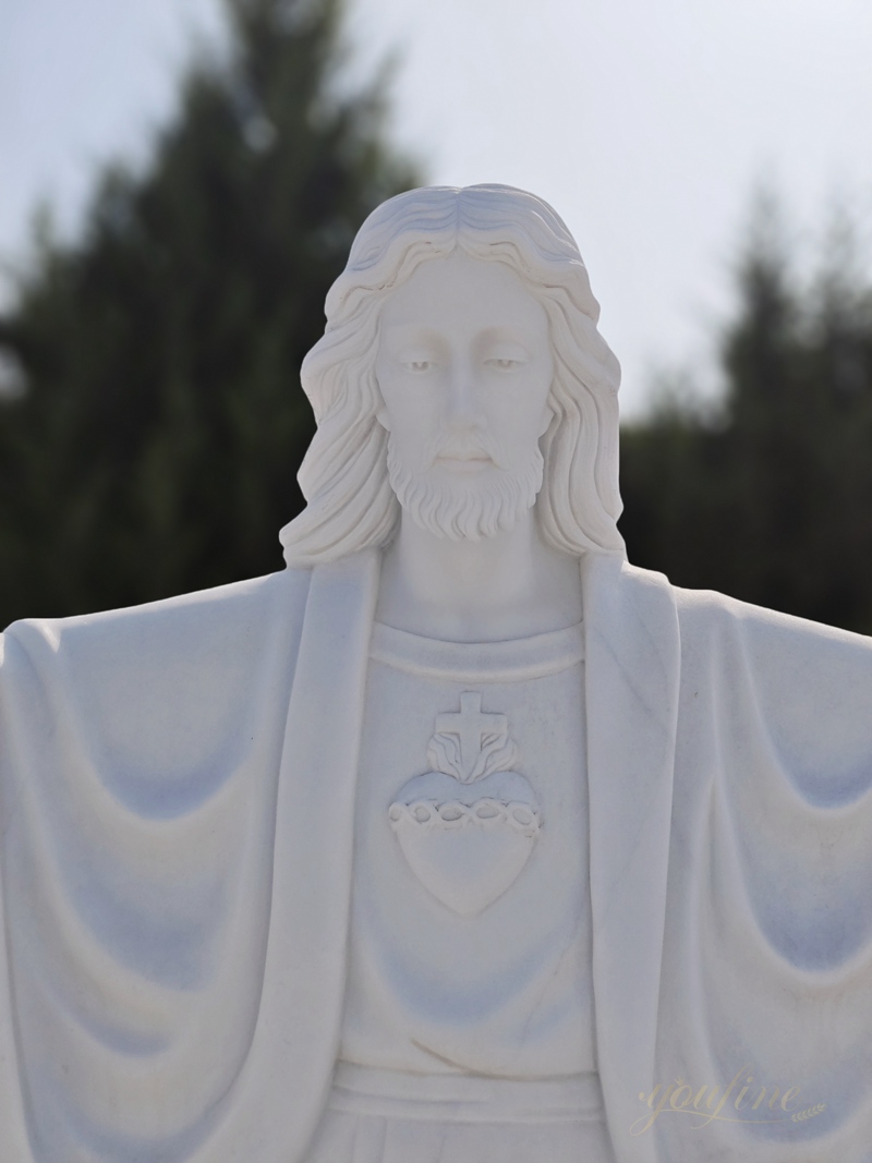 hand carved marble Jesus statue