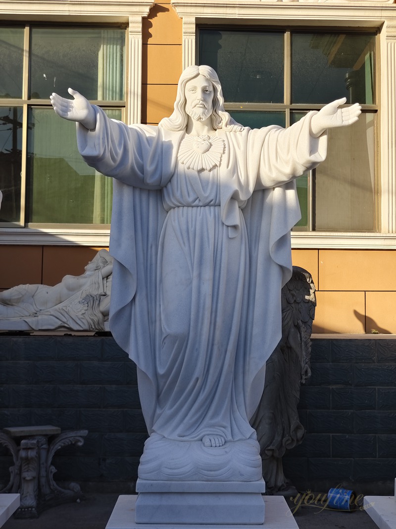 hand carved marble Jesus statue