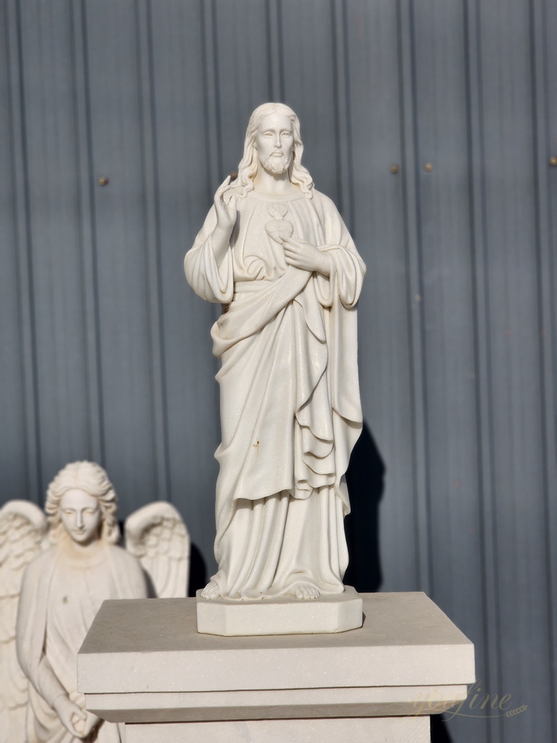 hand carved marble Jesus statue