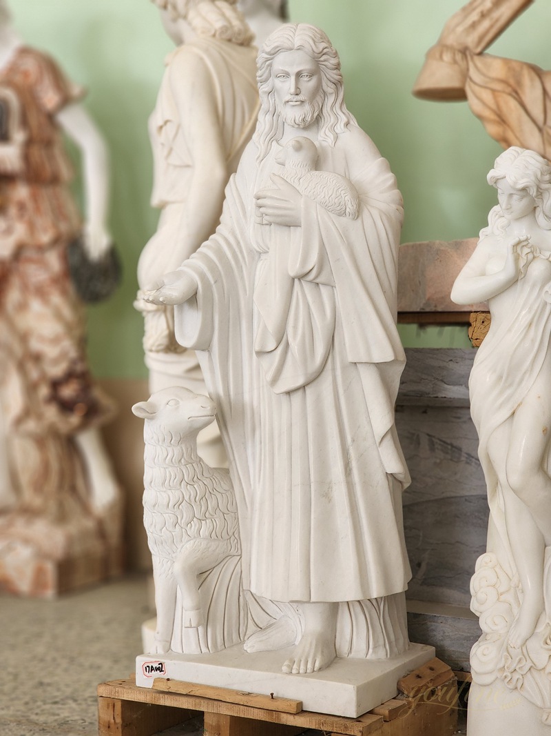 hand carved marble Jesus statue