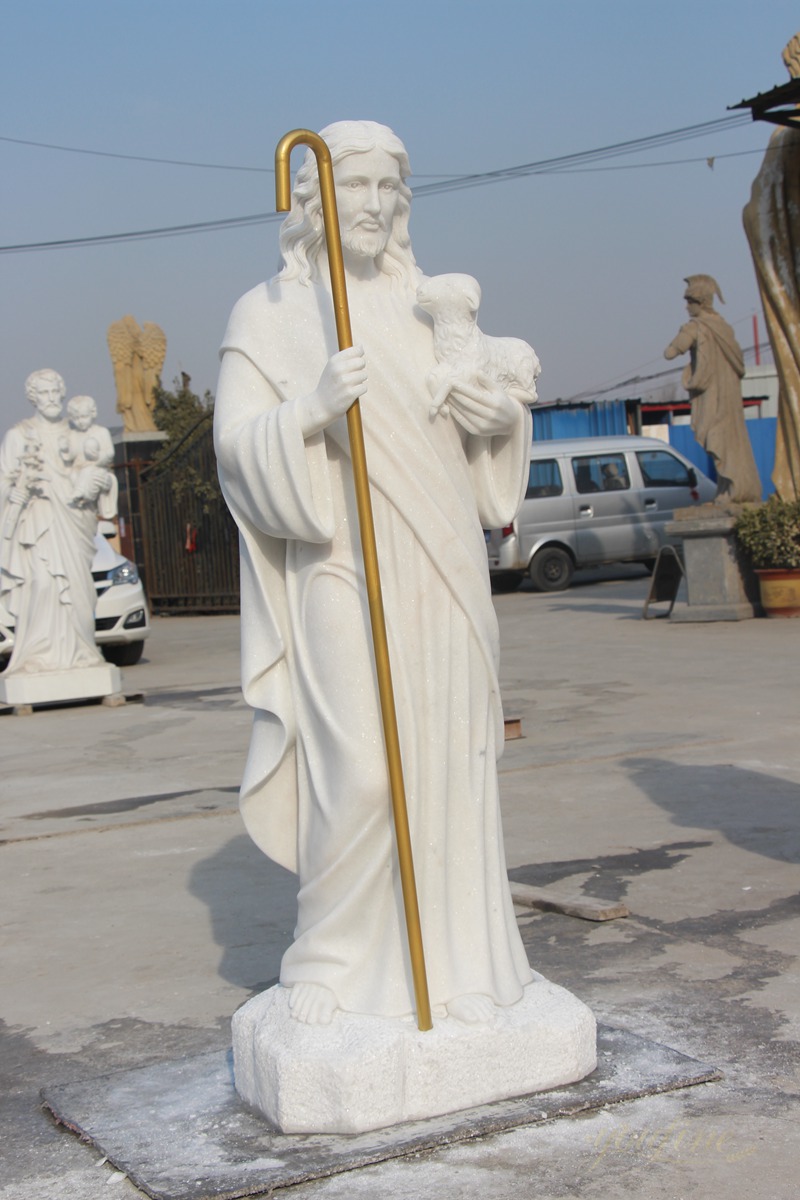 hand carved marble Jesus statue