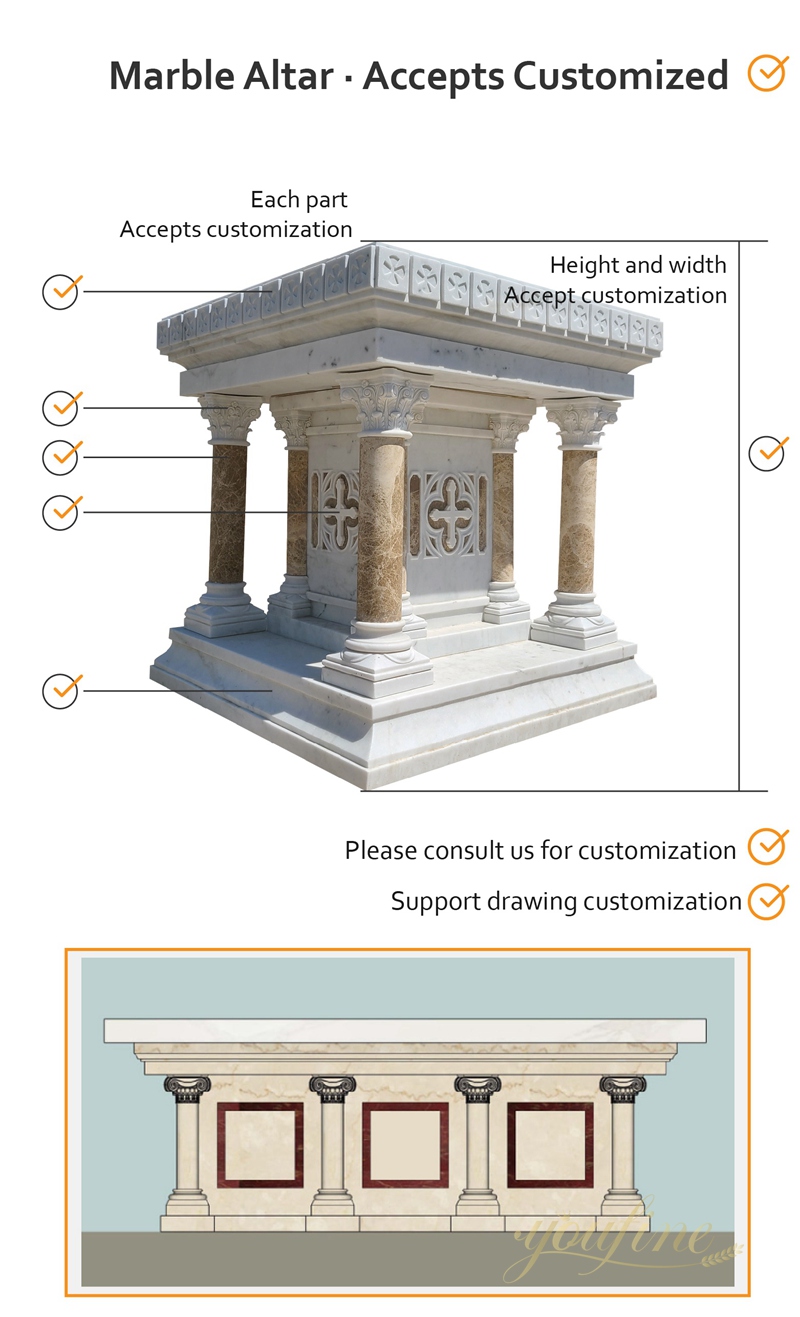 Catholic Natural Marble Altar Table for Church